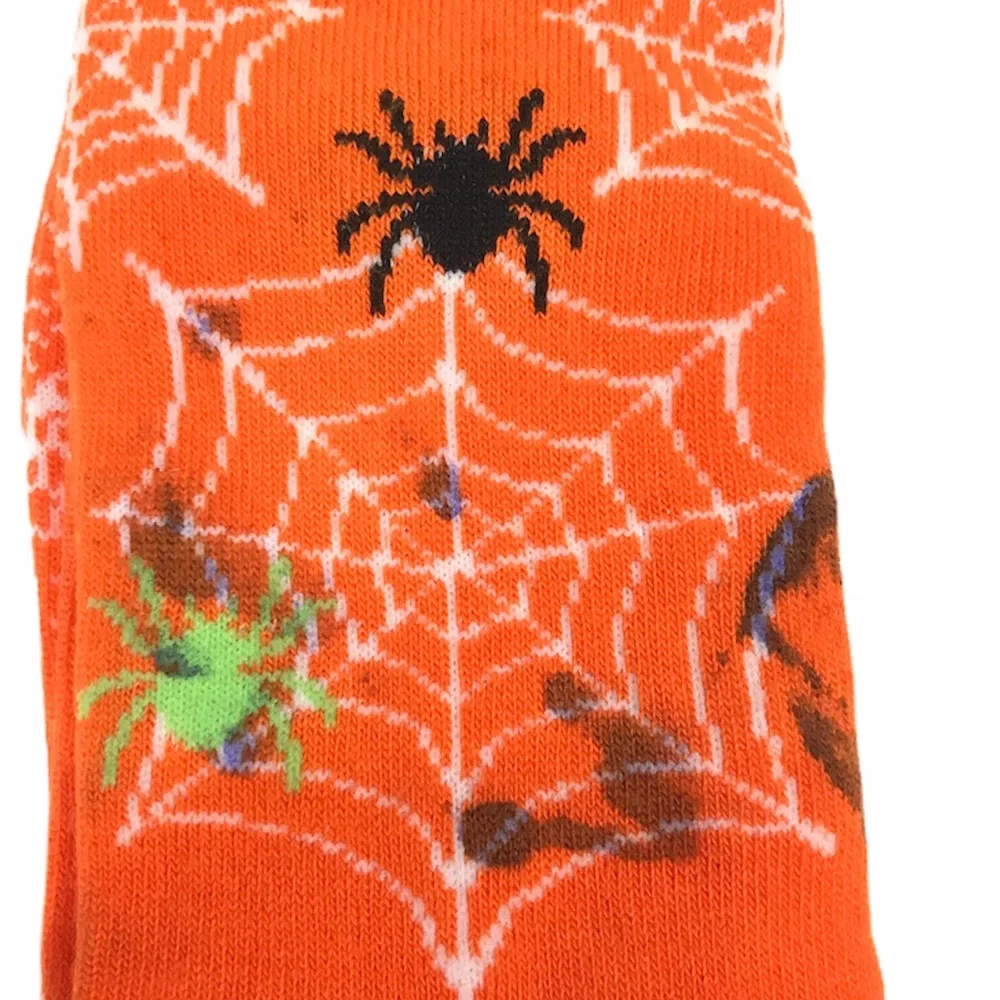 Davco Spider Halloween Socks Orange & Black 6-12
